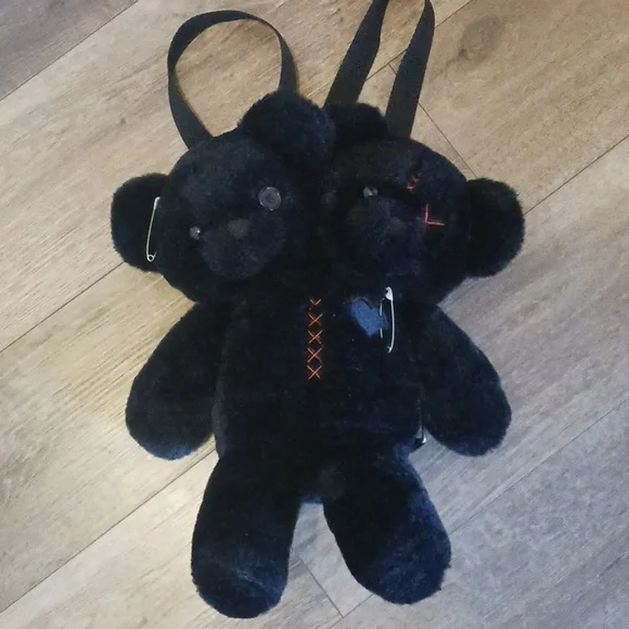 Hot Topic Black Double Teddy Bear Backpack - Picture 5 of 8